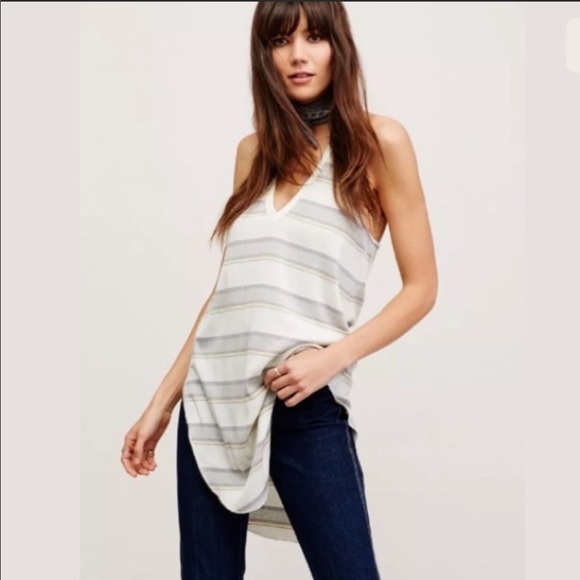 Free People Tops - ☀️Free People tunic striped tank top